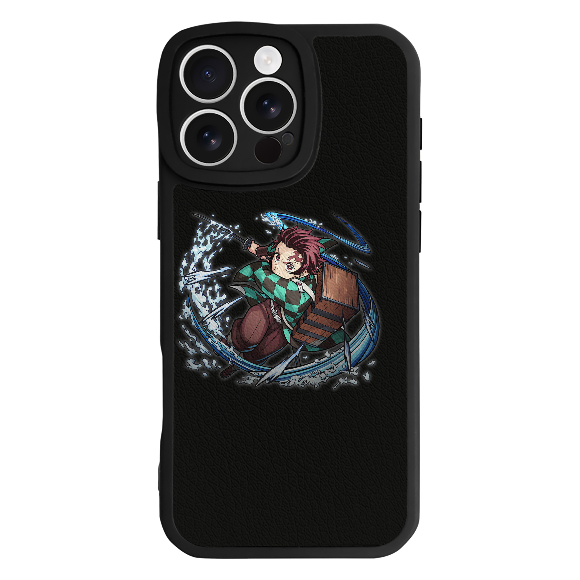 （画像用） 鬼滅の刃 竈門 炭治郎／かまど たんじろう Kamado Tanjirou 【iPhone 16シリーズ対応】シリコンスマホケース（レザー調） 材質：シリコン